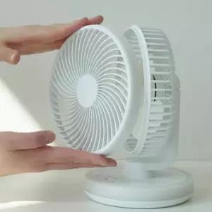 ( )6인치 저소음 탁상 무선 선풍기 무드등 회전형 미니 데스크팬