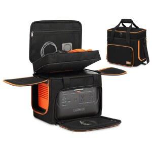 Skureay Portable Carrying Case Compatible with Jackery Explorer 1000 /1000 v2 /880 /1500 pro Flip-top Design Double-Layer Soft Power Station Storage Bag for Accessories /Charging Cable /Solar Generato