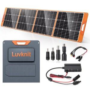 Upgraded 200W Portable Solar Panel for Power Station Generator 18V Foldable Waterproof IP65 Cell Charger with Adjustable Kickstand and MC-4 Cable Laptop Outdoor Camping Boat Lawn RV Trip