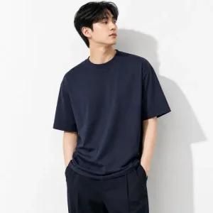 SUVIN 수피마 튜브 반팔 티셔츠 KSBSCS02 DARK NAVY