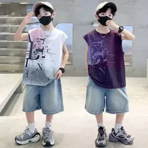 남아 중학생 초등학생 여름 청반바지 세트