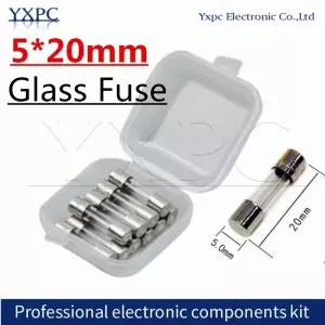 유리관퓨즈 휴즈 10개 5x20mm 유리 퓨즈 상자 5x20 01A 02A 05A 1A 2A 3A 4A 5A 8A 10A 15A 20A 25A 30A 25