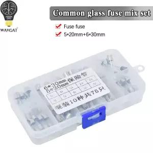 유리관퓨즈 휴즈 75개상자 유리 퓨즈 튜브 250V 5x20mm 6x30MM 상자 패키지 3A5A8A10A15A20A30A