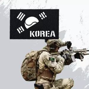 블랙 원단 야광 반 태극기 KOREA 패치