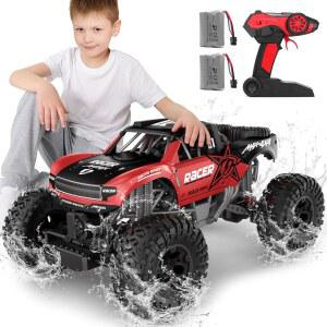 JONEALA RC Trucks 4x4 Offroad Waterproof - 1:12 Scale Large Amphibious Remote Control Car Dual Motors Crawler Vehicle Monster Truck Toys with 2 Rechargeable Batteries Best Gift for Adults