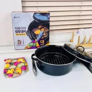 고품질 TBZ 맑은하루 직화구이 법랑냄비 대28cm 법랑팬 옥수수굽기 ...