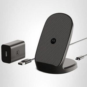 Motorola TurboPower 15W Wireless Stand + 33W Charger Cable - Charging for Moto G Power 2024 /2025 Stylus /2026 Edge Razr /Razr Plus /Ultra