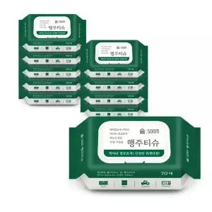 도톰한 숨 행주티슈 캡70매 10팩 구연산+베이킹소다 깨끗한 세정력