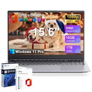 GINA 15 15 6인치 키패드 학생용 N100 11 HDMI RAM 프로 FHD 오피스 숫자 코어 쿼드 MS 1TB 윈도우 DDR5 USB SSD 지문 인텔 컴퍼 16GB 타입 노트북