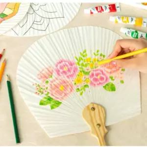 민화 부채 만들기 미술 공예 재료 평부채 꾸미기 키트