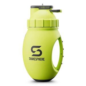 SHAKESPHERE Protein Shaker Bottle Jug 1.3L u2013 Double Walled Leak Proof Gym & Mixer BPA-Free Durable Design with Easy-Grip Handle Silicone Base and Clear Viewing Window Fluorescent 노랑