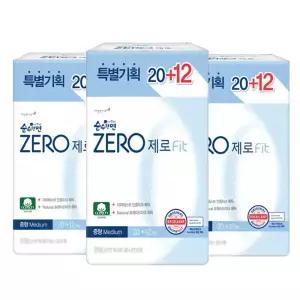순수한면 제로 생리대 중형 32매x3팩 96매 최신제조상품 
