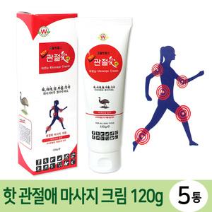 핫 관절애 마사지크림 튜브형120g-5개/바르는파스