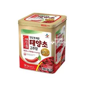 CJ 해찬들 맛있게 매운 태양초 고추장 골드 14kg 대용량 식자재 업소용가마랑