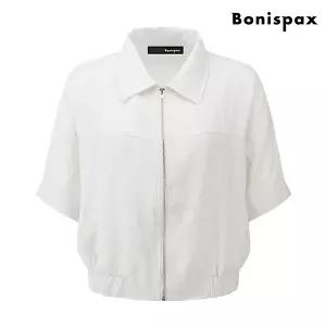 [롯데백화점]보니스팍스 베이직 린넨 카라 밴딩 집업 반팔 자켓 (XO2JK007L0)