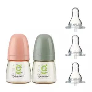 그린맘 [슬림형세트] PPSU 베이직 젖병60ml2개 아이쏙3개