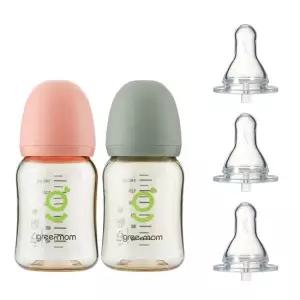 그린맘 [슬림형세트] PPSU 베이직 젖병150ml2개 아이쏙3개