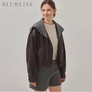 [블루레이스] 니트배색 레더 블루종 자켓_B5F1JK1101