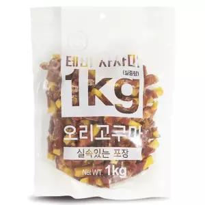 테비 사사미 강아지간식 대용량 오리고구마 1kg
