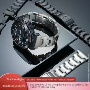 호환 카시오 PRT-B50 5602 PRT-B70 PROTREK 5480 PRW-705030 5578 PRW-60YT69003400 경량 팔찌용 23mm 티타