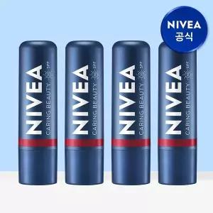 [니베아] 케어 앤 컬러 립밤 딥레드 4.8g 4개