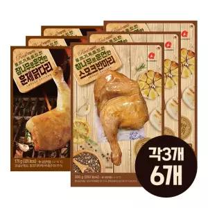 마니커 참나무 훈제닭다리x3 스모크반마리x3 묶음6개
