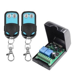 AK-RK02E DC 12v 24V 36V 48V 433MHz RF 무선 리모컨 스위치 릴레이 2채널 수신기 모듈 차고 커서 모터 조명용