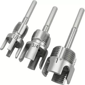 누수 방지 배관 및 관개 작업을 위한 1/2 3/4 1 PVC 플라스틱 파이프용 3Pcs 통합 내부 나사 키트 헥스