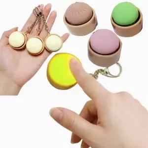 4개 불빛 LED 만두 키캡키링 딸깍이 딘섬 클리커 백참