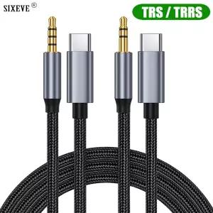 USB 유형 C  3.5mm 잭 TRRS/TRS AUX 케이블iPhone 16용 Samsung Xiaomi mi 커넥터 헤드폰 3/4 극 오디오 와
