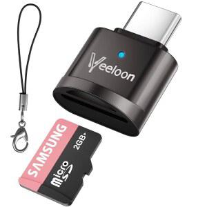 TYPE C MICRO SD /TF 카드 리더 휴대용 OTG USB TF /MICRO SDHC /SDXC 뷰어(손실 방지 랜야드 포함) 폰호환 16 15 PRO MAX 노트북 맥북호환 카메라와 호환 가능