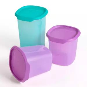 타파웨어 원터치 프레시 810+1250ml 3P / 반찬통 투명 밀폐용기 냉장고 식재료 보관
