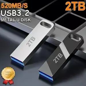 새로운 메탈 USB 어댑터 플래시 드라이브 3.0 128GB 고속 미니 U 펜드라이브 1TB 메모리 스틱