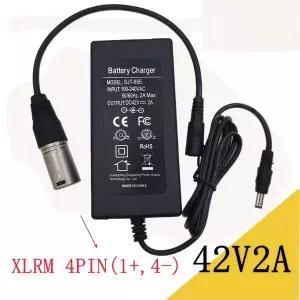 36v 리튬 이온 배터리 10S 18650 팩용 42v 2A 충전기 커넥터 XLRM 4PIN14-
