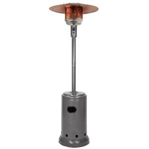 Amazon Basics 46 000 BTU 휴대용 야외 프로판 파티오 히터(휠 포함) 상업용 주거용(물탱크 포함) 조절 가능한 열 출력 9피트 반경 슬레이트 그레이 32.1