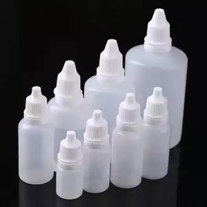 00pcs 드로퍼 병 압착식 점안제 빈 플라스틱 액체 바이알 3ml
