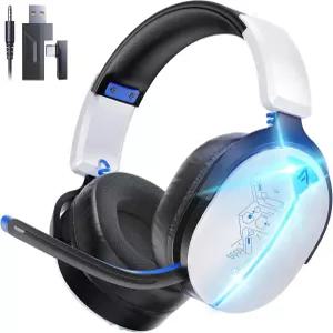 PS5/PS4/PC/스위치/Xbox용 뷰니아 초경량 유니버설 3-in-1 무선 헤드셋 2.4G+BT5.3+유선 25ms 지연 방지