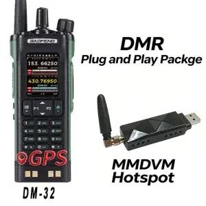 DMR 플러그 앤 플레이 번들 바오펑 DM32UV 디지털/아날로그 듀얼 밴드 휴대용 무전기 USB MMDVM 핫스팟