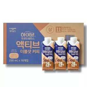 하이뮨 프로틴 밸런스 액티브 더블샷 커피 제로 250ml 18개 2박스 /wb