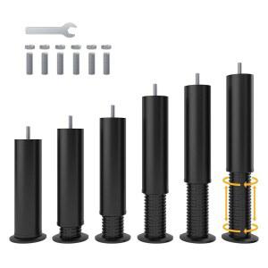 이레홈 조절 가능한 8-12인치 침대 다리 금속 교체 헤비 듀티 다리 M8 M10 스레드 6Pcs 조절 가능한 침대 프레임, 소파, 찬장, 책상용 지지 다리