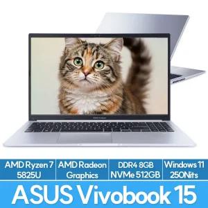 ASUS 비보북 15 M1502YA-BQ525W 라이젠7 5825U 8GB 512GB WIN11탑재 사무용 인강용 노트북 EU