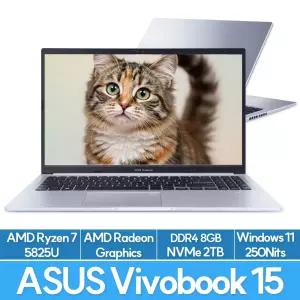 ASUS 비보북 15 M1502YA-BQ525W 라이젠7 5825U 8GB 2TB WIN11탑재 사무용 인강용 노트북 EU