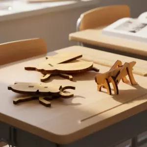 곤충모형 만들기 사슴벌레 메뚜기 무당벌레 피규어 나무퍼즐 조립키트 (3종 A 2세트)