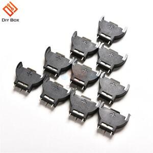 10PCS 검정 플라스틱 CR2032 3V 반올림 셀 코인 배터리 소켓 홀더 케이스 모듈 박스 수직 인라인 핀