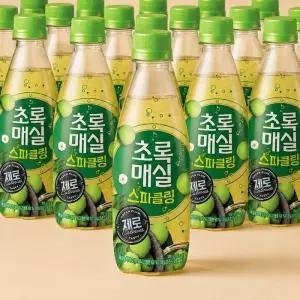 웅진 초록매실 스파클링 제로 페트 350ml 20개