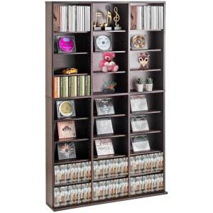 VEVOR 미디어 저장 캐비닛, 9단 DVD 선반 최대 756장의 CD 보관, 조절 가능한 CD 선반 27칸, 음악, 영화, 비디오 게임 또는 기념품 컬렉션 보호 및 정리, 에스프레소