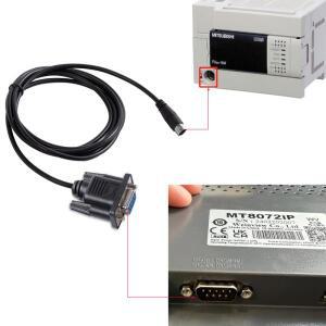 Mitsubishi FX 시리즈 PLC를 Weinview MT-8072iP HMI에 연결하기 위한 DB9 암 케이블 미니 Din 8 핀 수