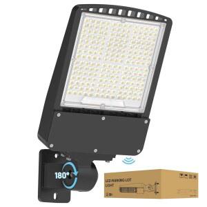 LED 주차장 조명 150W - 5000K 22500lm UL 목록 홍수등 야외 폴 라이트(포토셀 센서 포함) 야드 바 차고를 위한 월 마운트 상업용 거리 100-277V