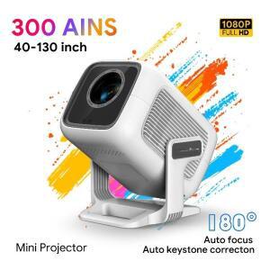 PJ300 울트라 LCD 프로젝터 1080P 200ANSI 130인치 안드로이드11 H713 BT5.2 스마트 미니