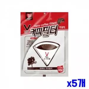 커피필터 펄프필터 브라운 커피 거름종이 40매 5개 드리퍼